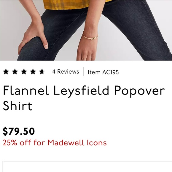 Madewell | Yellow Flannel Leysfield Popover Shirt - Picture 6 of 12